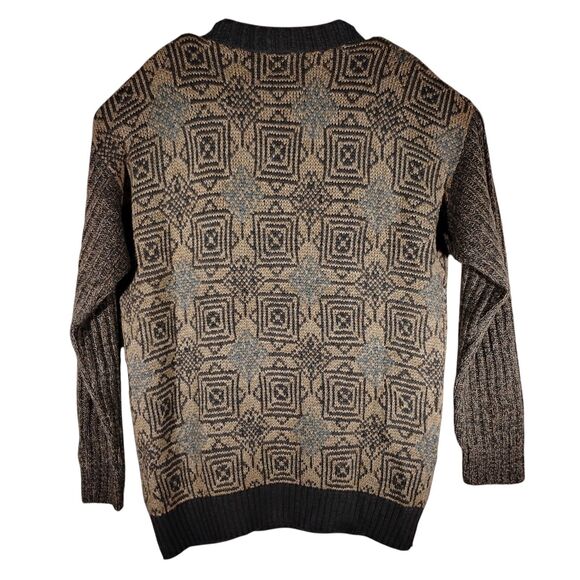 Qiviuk sweater unisex M bison fibre merino wool mulberry silk v-neck geometric - Picture 2 of 9